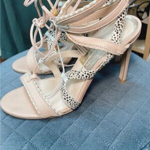 Stylish light blue and Animal Print Women's Heels